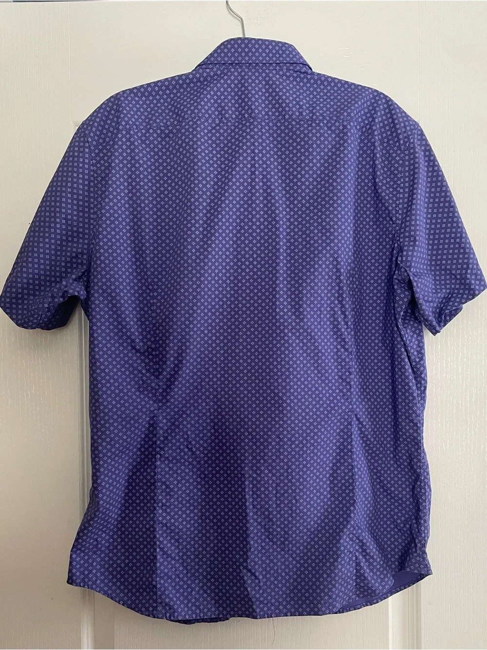 Banana Republic Purple Patterned Short Sleeve Button-Down Shirt Men’s L Casual